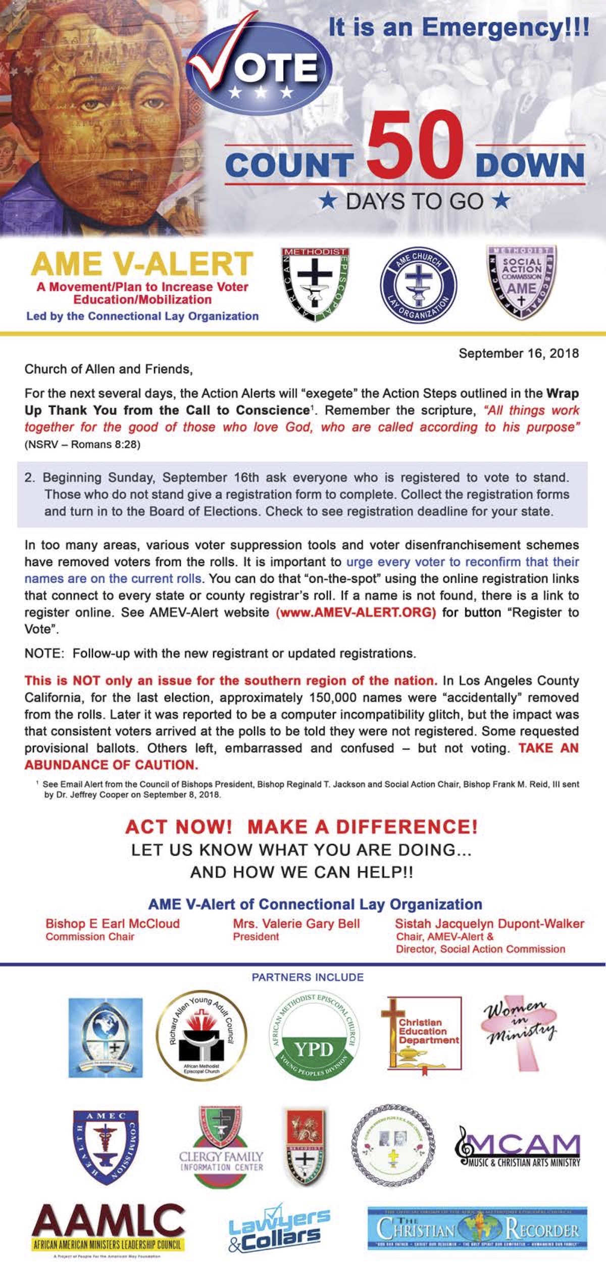 50 Days To The 18 Election Ame Church